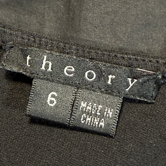 Theory Fit and Flare Sleeveless Tank Dress Black Sz 6 Women’s Pockets Minimalist - Picture 7 of 8